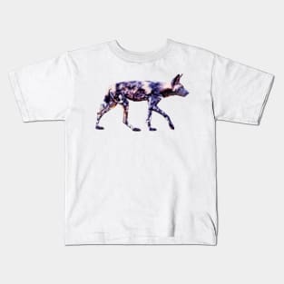 African Wild Dog Impressionist Artwork for Wild Dog Fans Kids T-Shirt